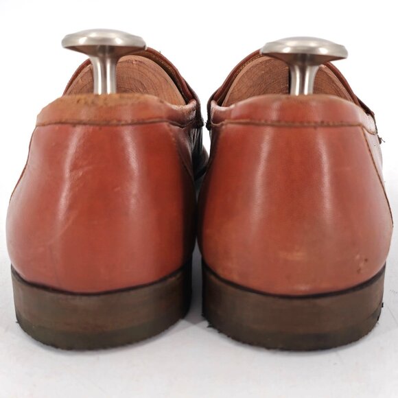 Vintage Bally Italy Exotic Ostrich Leg Leather Brown Loafers Mens 12 Dress Shoes - Picture 6 of 11
